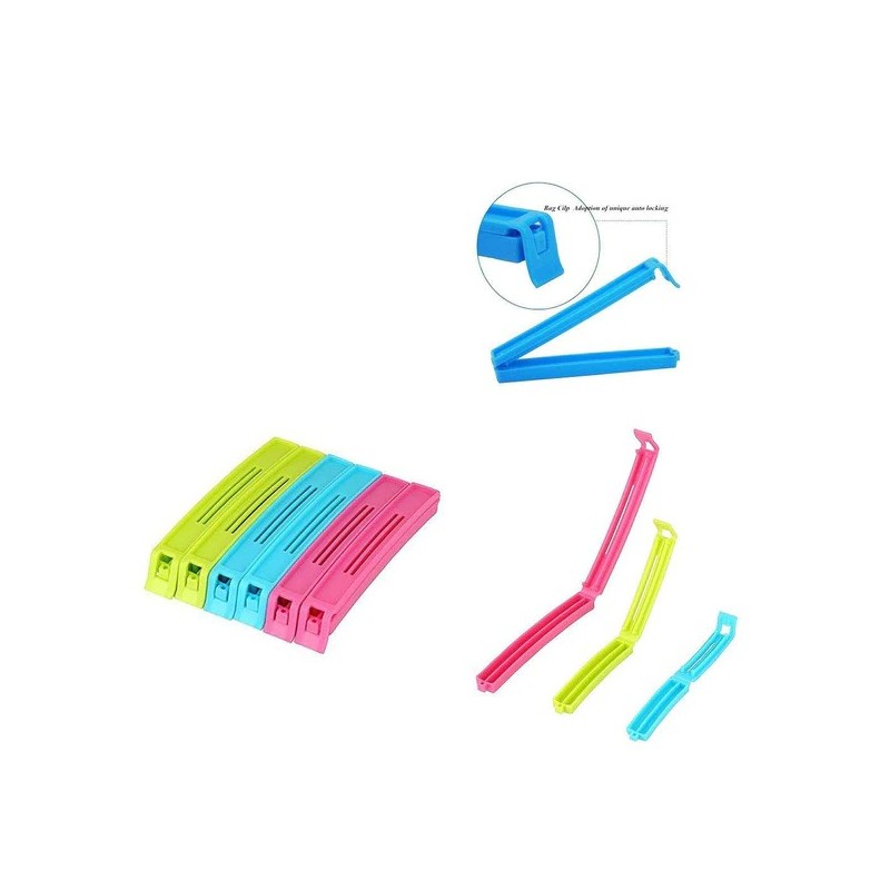 PLASTIC SNACK BAG CLIP SEALER SET (18 PCS, MULTICOLOUR)