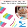 PLASTIC SNACK BAG CLIP SEALER SET (18 PCS, MULTICOLOUR)